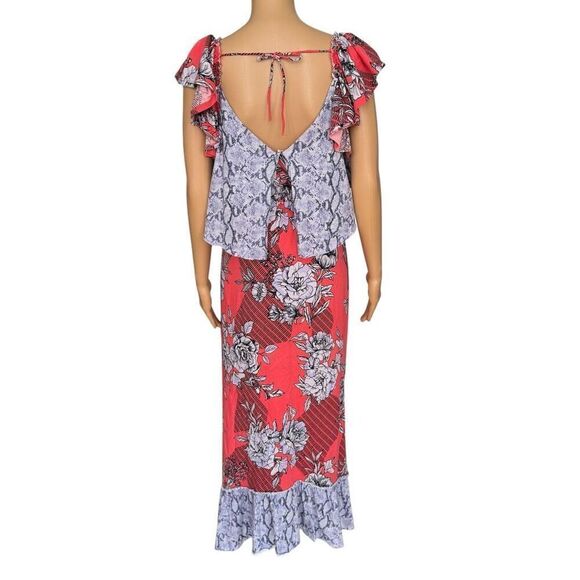 Anthropologie  Daily Practice 100% cotton Poppy Ruffled Midi Dres size XS - Picture 4 of 9